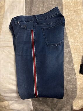 Jennifer Lopez Men's Slim Straight Jeans with Red Stripe